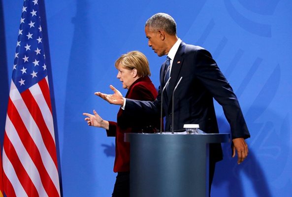 Меркел благодари за осем години сътрудничество с Обама. Снимка РОЙТЕРС