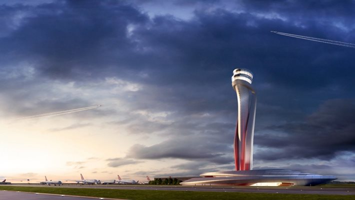 Кулата на новото летище в Истанбул е с формата на лале и е проектирана от италианското дизайнерско студио