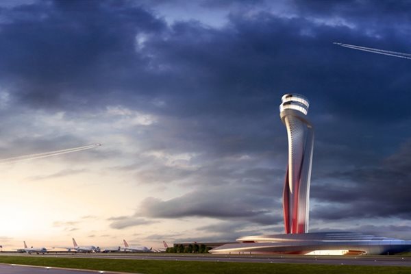Кулата на новото летище в Истанбул е с формата на лале и е проектирана от италианското дизайнерско студио