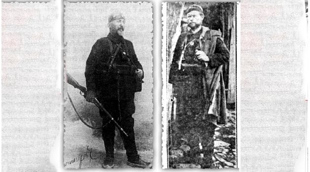 Ген. Протогеров (вляво) и убиецът му Джуздана (вдясно), който също е убит.