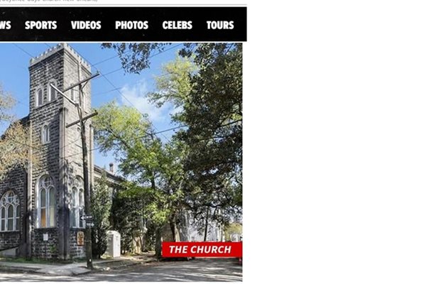Църквата в Ню Орлиънс, която вече е собственост на семейството на звездата Факсимиле TMZ.com