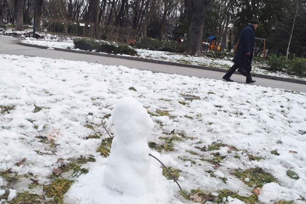 Радостта на хлапетата в Пловдив от снега трая съвсем кратко. 