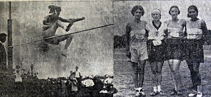 ЛЕКА АТЛЕТИКА: Петрунова (първата вляво) има национални рекорди и в скок на дължина, скок на височина и бягане на 50 и 100 м.