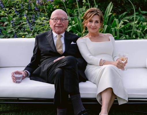 93-годишният Рупърт Мърдок се ожени за 67-годишната Елена Жукова. 
СНИМКА: News Corp