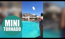 Миниторнадо в басейн на хотел в Гърция