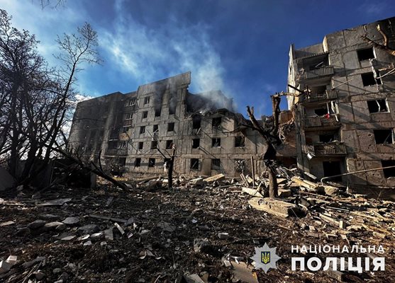 Поражения след руски удари по Донецка област. СНИМКА: Националната полиция на Украйна