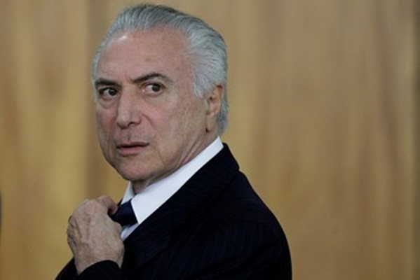 Президентът на Бразилия Мишел Темер  СНИМКА : Ройтерс
