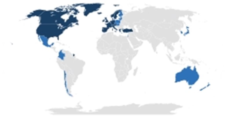 Страни членки на ОИСР СНИМКА: Wikipedia