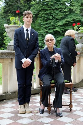 Queen Margarita with her youngest grandson Simeon-Hasan.