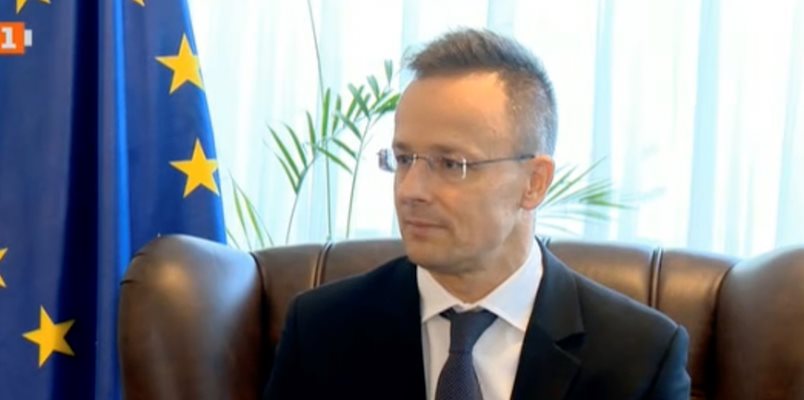 Министърът на външните работи на Унгария Петер Сиярто
КАДЪР: БНТ