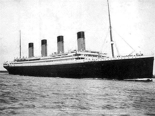 Една от последните снимки на “Титаник” преди фаталния сблъсък.
