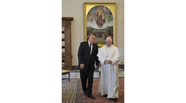 Борисов и папа Франциск през 2015 г. Снимка: Ройтерс