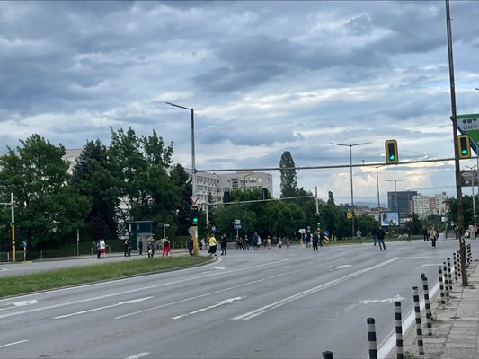 Столичният булевард "Г.М. Димитров" отново е блокиран от протестирати СНИМКИ: "24 часа"