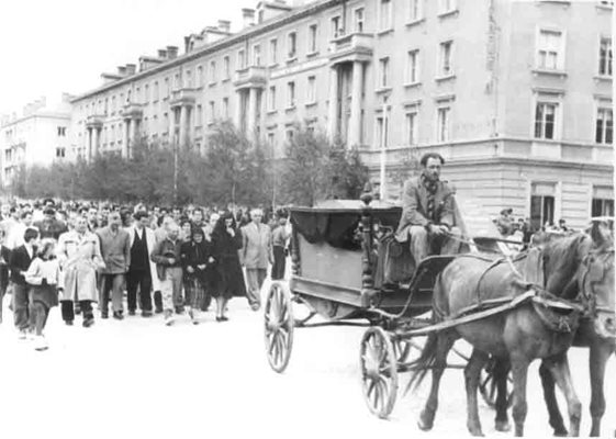 Погребението на Пеньо Пенев в Димитровгра.