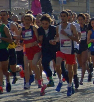 Boyan Vachev at the time he pushed Olivera Jevtic in the marathon 