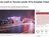 15 души пострадаха във верижна катастрофа с 40 автомобила в Канада