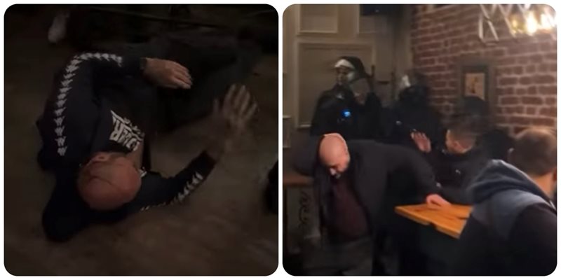 Вижте как полицаи нахлуват в заведение и бият посетители след протеста (Видео)