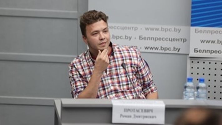 Задържаният в Беларус опозиционен блогър Роман Протасевич СНИМКА: Ройтерс