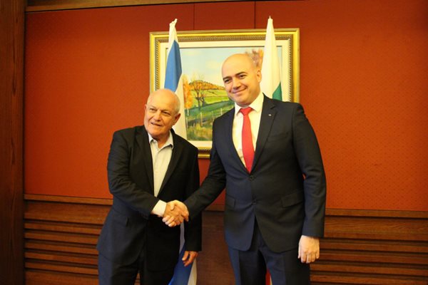 Илин Димитров и министърът на туризма нa Израел Хаим Кац СНИМКА: Пресцентър на Министерството на туризма