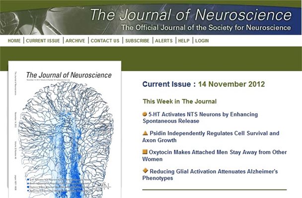 Факсимиле на The Journal of Neuroscience
