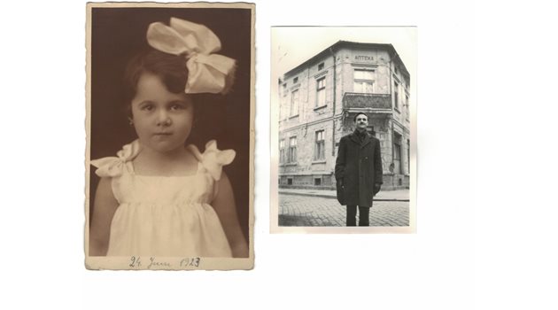 Матилда (Мадлен) - момичето с панделката е бабата на Шейнбаум, а на снимката до нея е чичо й Енрико, сниман в Пловдив през 1969 г. Снимки: Личен архив на Бенямин Анави