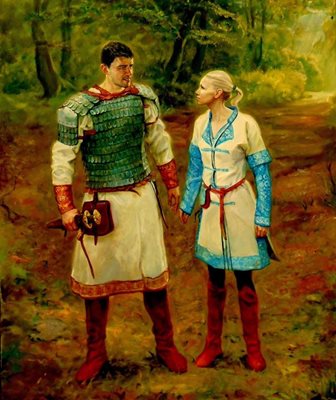 Картината изобразява Ивелин Михайлов и жена му Вася, във фейсбук не пише кой е авторът. Пише, че е рисувана по снимка. Пусната е на 1 декември 2018 г.