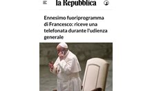 Всички се чудят кой се обади по телефона на папата посред общата аудиенция