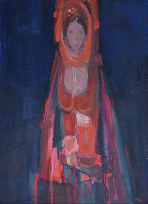 Дечко Узунов – Фигура в червено, 1978, маслени бои на платно, СГХГ