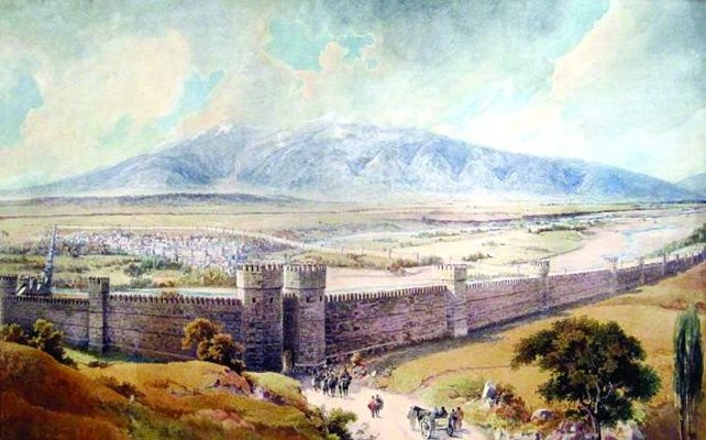 Възстановка на крепостта, опасвала средновековния град Средец