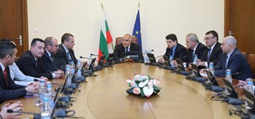 Борисов се срещна със синдикатите на МВР  СНИМКА: Правителствената пресслужба