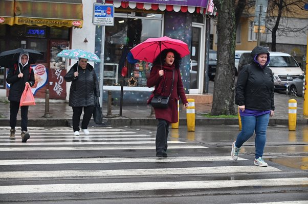 Дъжд заваля в София още в петък, паднаха и температурите.

СНИМКА: ГЕОРГИ ПАЛЕЙКОВ