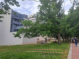 Собственик си загради тревни площи на площада в Благоевград