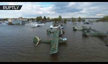 Наводнение удря летище в Русия