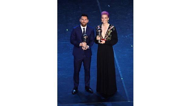 Лионел Меси и най-добрата футболистка на ФИФА за 2019 г. - Меган Рапино