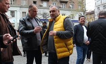 Бившият тартор на агитката на ЦСКА Димитър Ангелов бе сред протестиращите