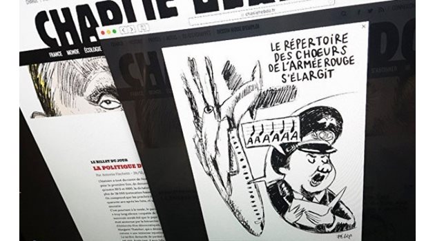 "Репертоарът на хора се разширява", е надписът на карикатурата, която разгневи Москва.