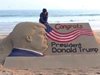 "Пясъчен" Доналд Тръмп привлича вниманието в Индия (Видео)
