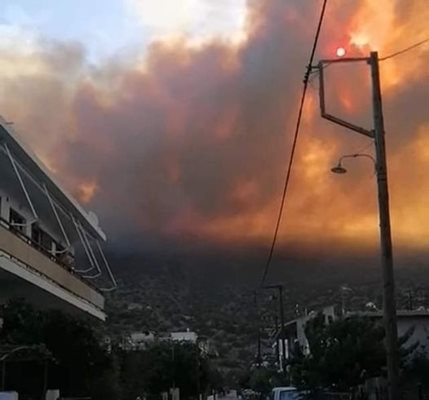 Пожарите в района на Александруполис. СНИМКА: Weather News Greece