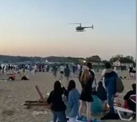 Хеликоптерът, прелетял ниско над плаж "Градина"