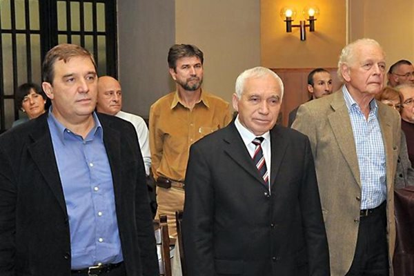 Димитър Луджев, д-р Желю Желев и Иван Станчов (от ляво на дясно)