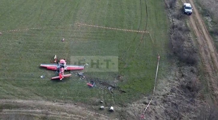 Падналият самолет край Лесново Кадър: БНТ