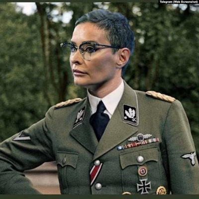 Оливера Зекич публикува своя снимка в нацистка униформа в канала си в Teлеграм.