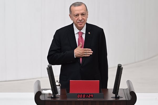 Президентът на Турция Реджеп Тайип Ердоган .
Снимка: Туитър