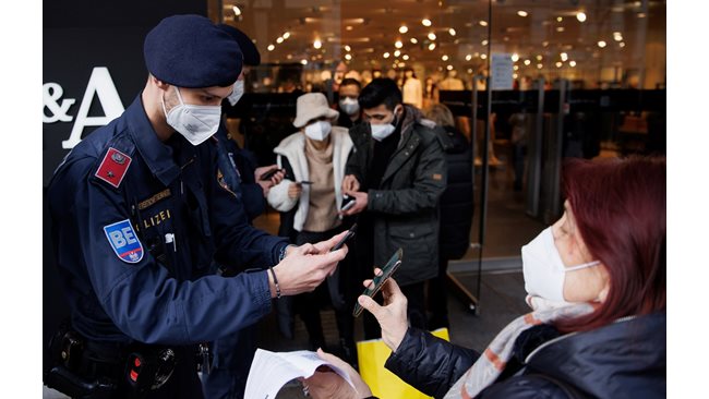 A fine of EUR 1,500 for unvaccinated people in Austria if they do not comply with the lockdown.  2 million are under lock and key