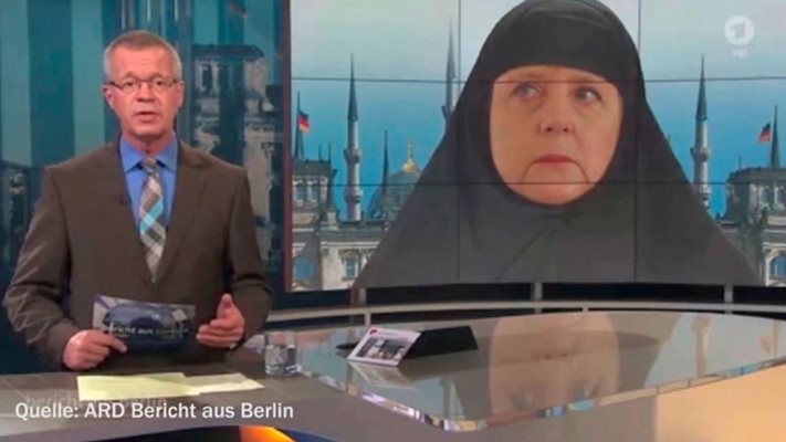 Меркел бе показана с фередже от германска телевизия.