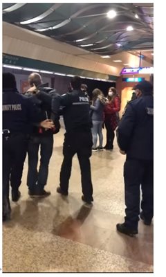 Арест в столичното метро заради липса на маска (Видео)