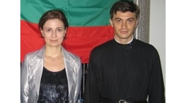 Красимира Трифонова и Владимир Бунтилов от Руската църква в Тайланд на прием по случай деня на народните будители в Банкок през 2008 г.