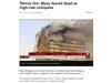 30 пожарникари са загинали при рухването на горящата сграда в Техеран