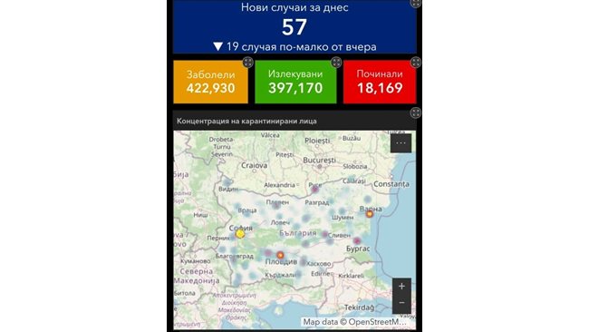 57 newly infected with COVID-19, 0.53% of those tested