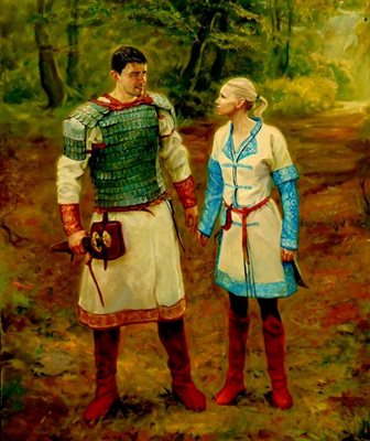 On social networks, Ivelin Mihailov has also published a picture in which he is depicted with his wife in a medieval style.